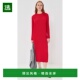 舒适时尚 1h可退 打褶中长连衣裙 red红色 香港直邮TIBI 女士