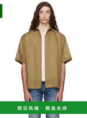 香港直邮BOSS 波士 男士 绿色 BECKHAM 联名 Relaxed-Fit Linen