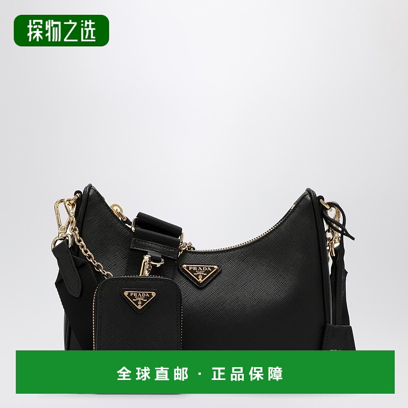 1h可退 香港直邮Prada 普拉达 女士 Re-Edition 2005 黑色皮革包