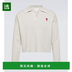 1h可退 香港直邮Ami Paris 男士 Ami de Cœur 棉混纺Polo毛衣