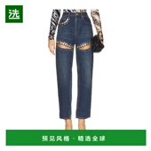 1h可退 RS25AWPA0051DE01 水晶剪口直筒牛仔裤 香港直邮AREA 女士