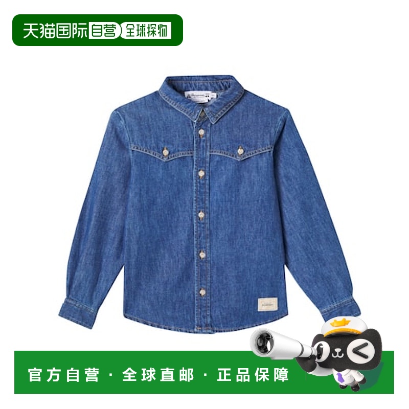 1h可退 香港直邮Bonpoint 男童 Jared 牛仔布衬衫童装 blue蓝色