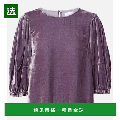 1h可退 香港直邮Velvet 女士 Nancy 天鹅绒上衣 grey灰色 舒适时