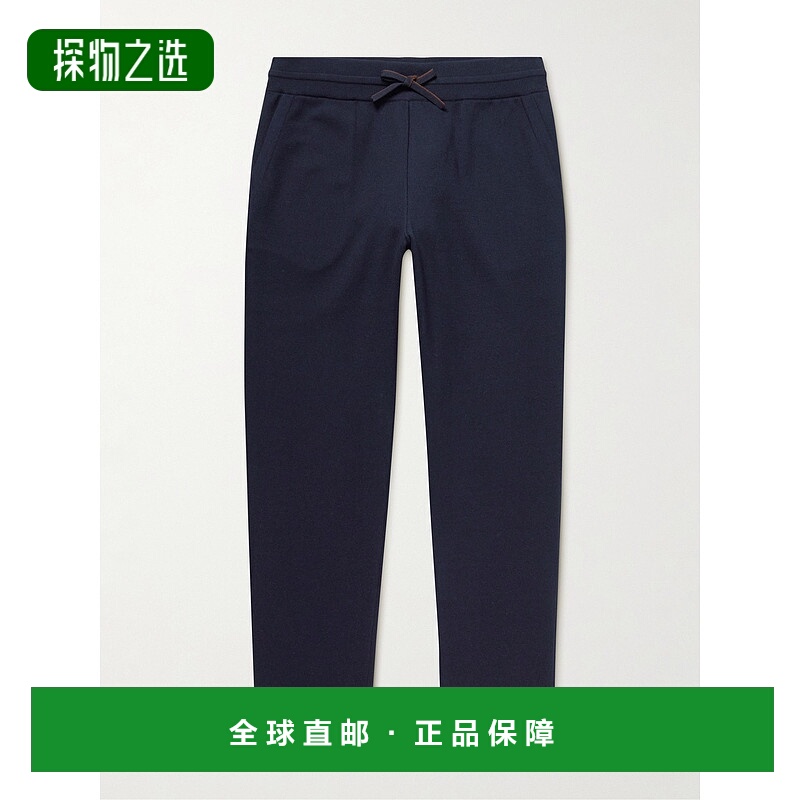 1h可退 香港直邮Loro Piana 诺悠翩雅 男士 锥形棉混纺针织运动裤