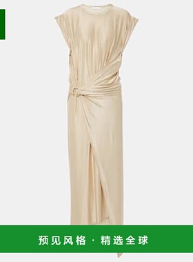 1h可退 香港直邮Rabanne 女士 urania 垂褶不对称中长连衣裙