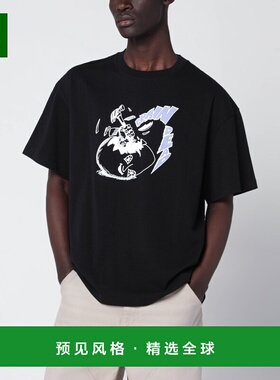 1h可退 香港直邮Brain Dead 男士 黑色带Logo印花T恤 BDF25TO0004