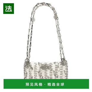 香港直邮Rabanne 女士 水晶装饰亚克力链甲肩包 25HSS0127MET803