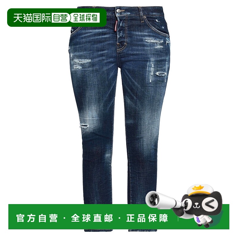 1h可退 香港直邮Dsquared2 二次方 女士 牛仔长裤 blue蓝色 舒适