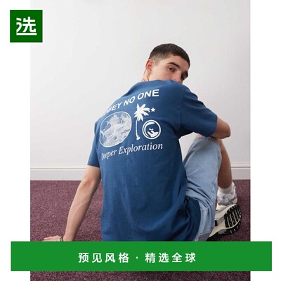 1h可退 香港直邮Obey 男士 deeper exploration back 印花徽标T恤