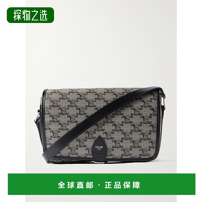 1h可退 香港直邮Celine 思琳 男士 Folco Triomphe 小号皮革饰边