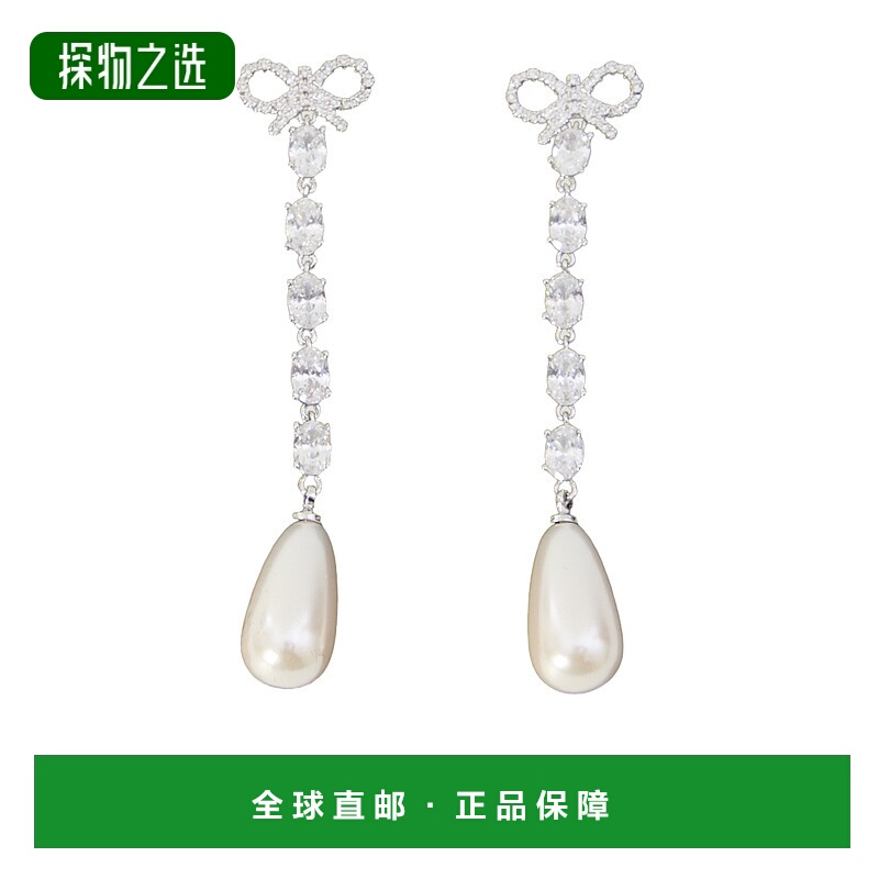 香港直邮Self-Portrait 蝴蝶结珍珠水滴耳环 RS26609E