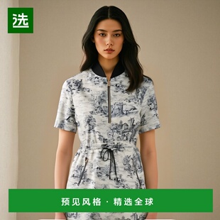 香港直邮Dior 517R67A2056迪奥高端穿搭时髦高档显瘦 印花连衣裙