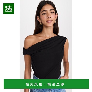 1h可退 香港直邮REFORMATION 女士 Cello 针织上衣 black黑色 舒