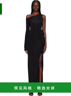 1h可退 香港直邮Nensi Dojaka 女士 黑色单肩连衣裙 NDSS25DR230