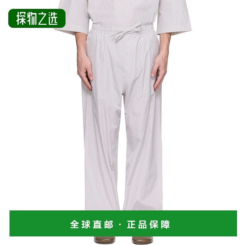 1h可退 香港直邮Lemaire 男士 白色 Pyjama 长裤 PA1211LF1409