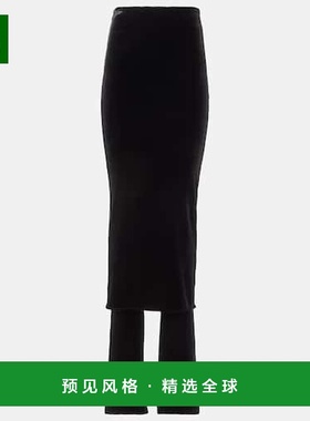 1h可退 香港直邮Alaïa 女士 Fluid 针织裙摆长裤 black黑色 舒适