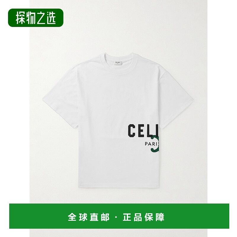 香港直邮Celine 思琳 男士 徽标印花棉针织T恤 RX0HV1242GJL3GGU4