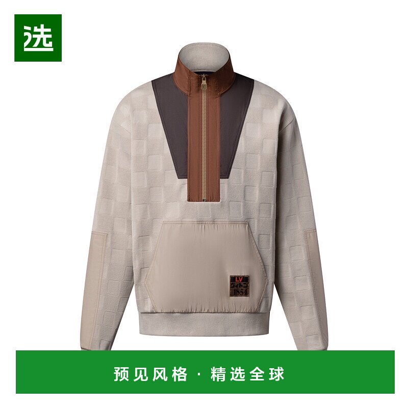 1h可退 欧洲直邮LV (2025) Damier 双材质半拉链工装毛衣