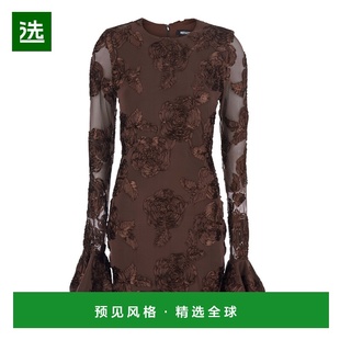 1h可退 香港直邮ROTATE BIRGER CHRISTENSEN 女士 棕色圆领迷你喇