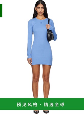 1h可退 香港直邮Marine Serre 女士 蓝色 Moon Logo Ribbed Jerse