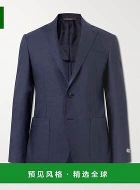 1h可退 香港直邮Canali 康钠丽 男士 Kei 亚麻羊毛混纺西装外套 A