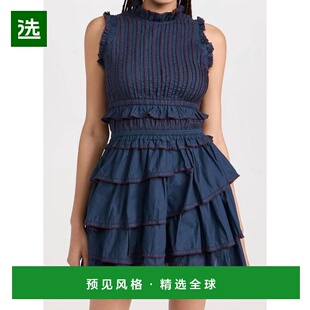 1h可退 【美国直邮】Sea|Mable 海军蓝色细麻布无袖褶皱迷你连衣