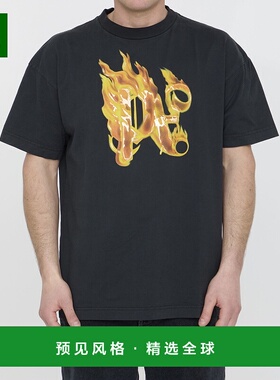 1h可退 香港直邮Palm Angels 棕榈天使 男士 黑色 Burning Monogr