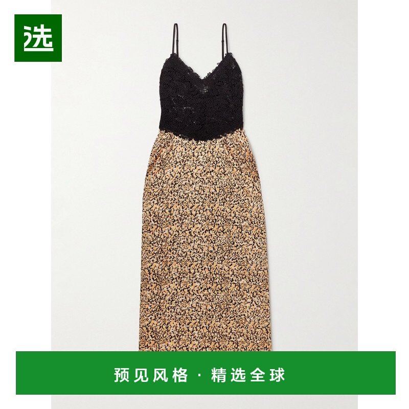 1h可退 香港直邮Kika Vargas 女士 Petra 蕾丝印花缎面长款连衣裙,女装/女士精品,连衣裙,淘宝优惠券,粉丝福利购,淘宝优惠卷