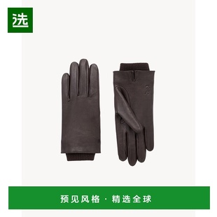 皮革和羊毛袖 CASSANDRE 口手套 2025 欧洲直邮YSL