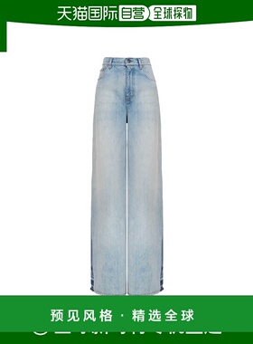 香港直邮Chloe 阔腿牛仔长裤 CH24WDP02151高腰牛仔裤口袋直筒裤