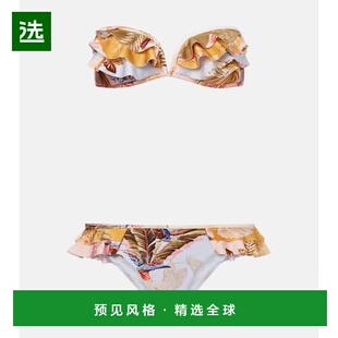 1h可退 香港直邮ZIMMERMANN 女士 Ascension 花朵荷叶边比基尼