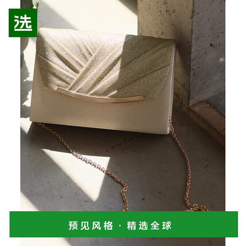【日本直邮】PourVous女士单肩包晚宴礼服时尚气质闪光包包钱包包
