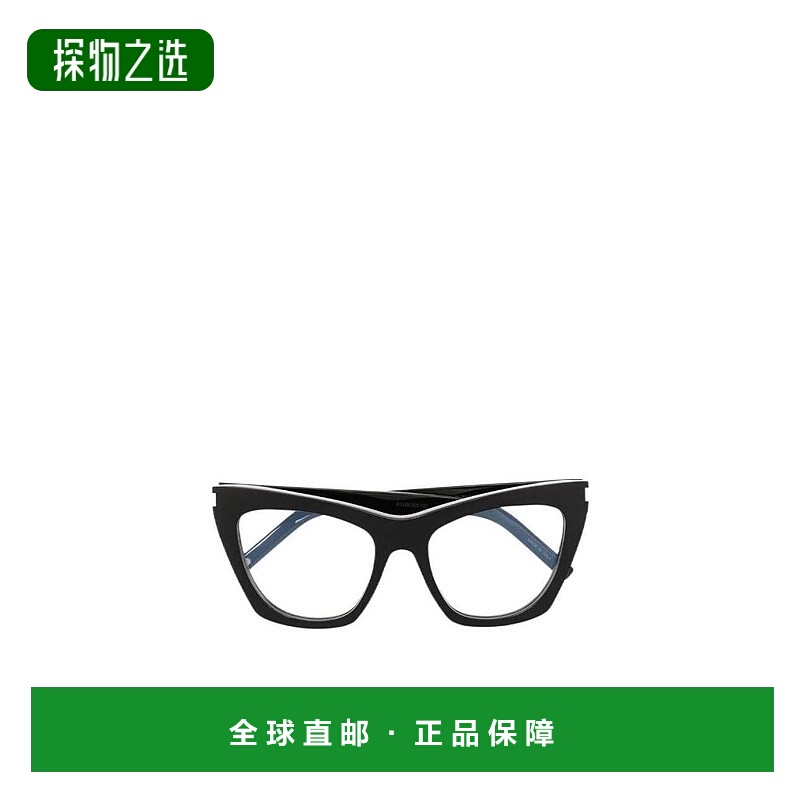 香港直邮Saint Laurent 黑色徽标平光镜 SL214KATEOPT
