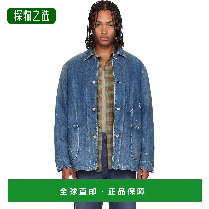 香港直邮Visvim 维斯维木 男士 蓝色 Coverall DMGD 羽绒牛仔衬衫