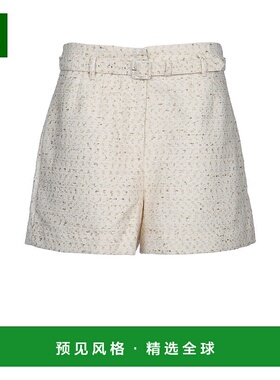 1h可退 香港直邮Self-Portrait 女士 奶油色珠皮呢短裤 AW23171PC