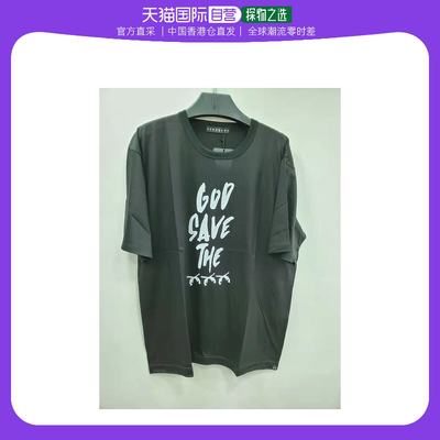 香港直邮ROARGUNS 黑色标语印花圆领T恤 20SGT-10C潮流