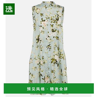 1h可退 香港直邮Erdem 女士 Soleil 花朵棉府绸迷你连衣裙