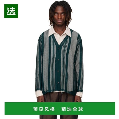 1h可退 香港直邮South2 West8 男士 绿色 Poly Lace V-neck 开衫