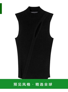 香港直邮Versace 无袖不对称罗纹高领背心 10112061A07953