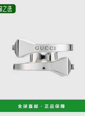 欧洲直邮Gucci/古驰 Chiodo系列银色银925马蹄铁造型对向戒指