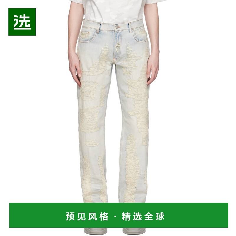 1h可退 香港直邮1017 ALYX 9SM 男士 蓝色做旧牛仔裤 AAUPA0377FA,男装,牛仔裤,淘宝优惠券,粉丝福利购,淘宝优惠卷