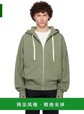 1h可退 香港直邮Jil Sander 吉尔·桑达 男士 绿色 Zipped Embroi