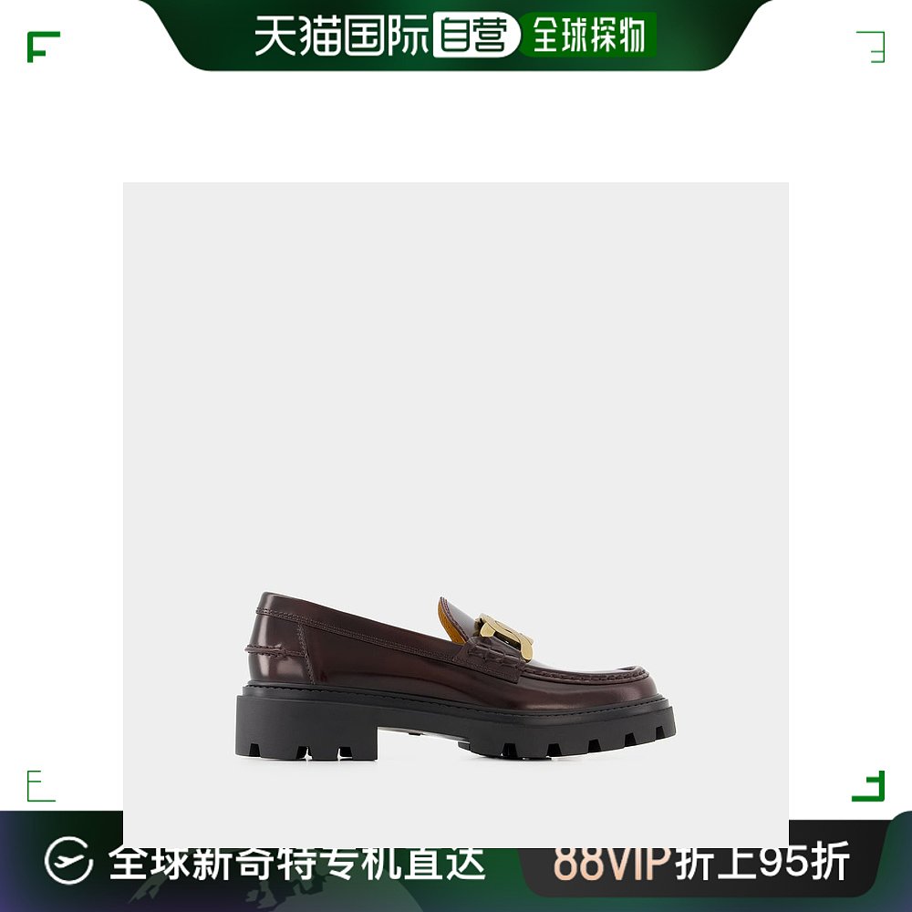 欧洲直邮TOD'SGomma Pesante Loafers - Tod's - Leather - Burgu 女鞋 时尚休闲鞋 原图主图