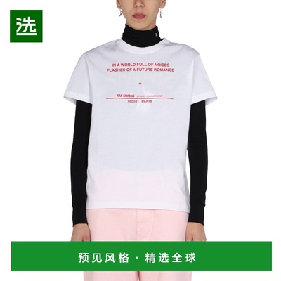 1h可退 香港直邮Raf Simons 拉夫·西蒙 女士 徽标印花T恤 221W10