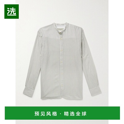 1h可退 香港直邮officine generale 男士 Gali 旧式衣领条纹棉纱