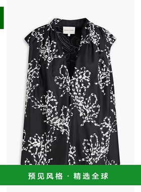 1h可退 香港直邮LOULOU STUDIO 女士 Asel 刺绣斜纹丝绸上衣 ASEL