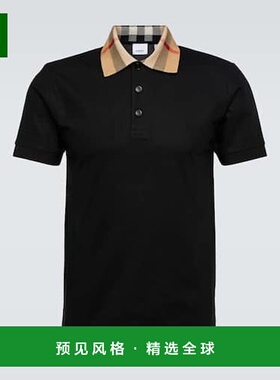 香港直邮Burberry 巴宝莉 男士 格纹棉质凸纹布Polo衫 001302