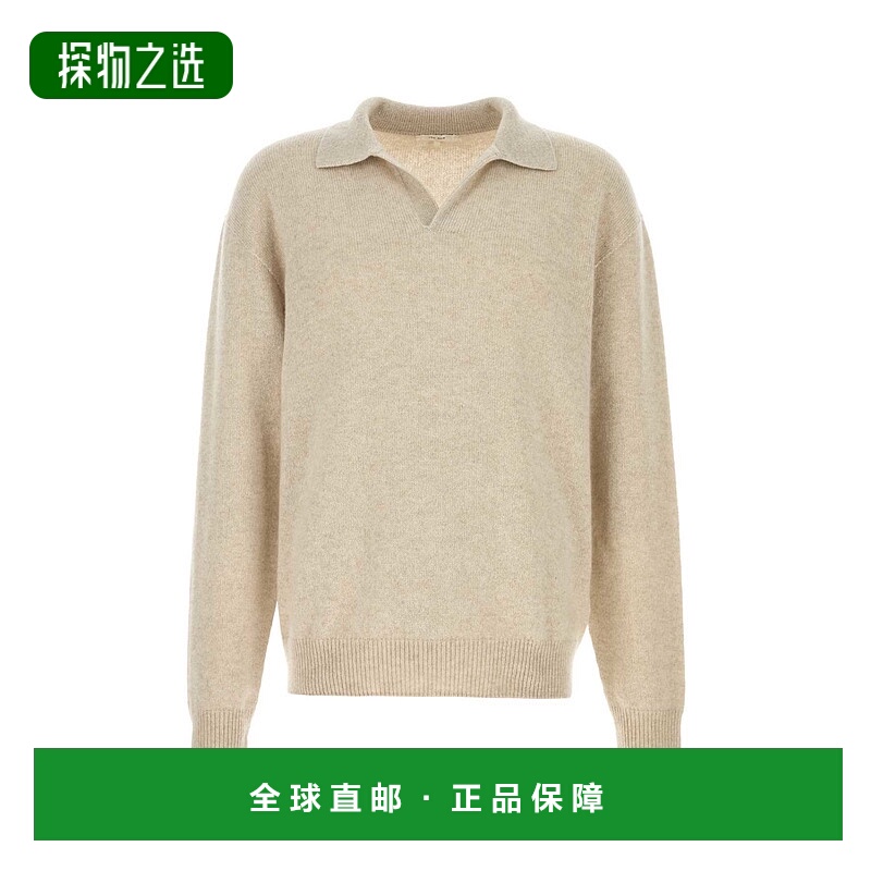 The Row 男士 LEACH 沙色羊绒Polo衫 1241Y120