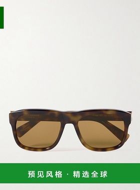 1h可退 香港直邮Saint Laurent 圣罗兰 女士 方形框龟甲色醋纤太