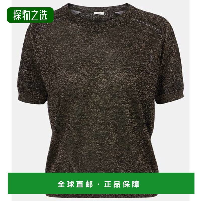 香港直邮JOSEPH 约瑟夫 女士 Lille 金银锦缎针织上衣